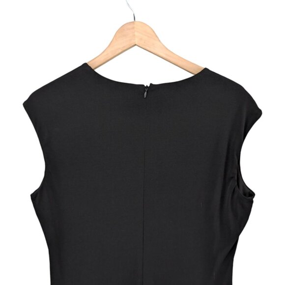 Calvin Klein Studded Maxi Dress Solid Black Cap Sleeve V Neck Sheath Sz 10 - Picture 4 of 11